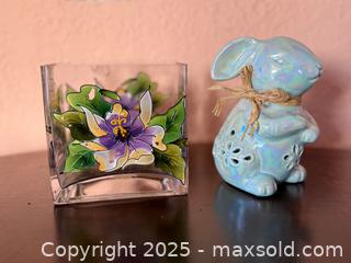 MaxSold Auction: Vintage Handmade Glass Floral Votive Holder & EASTER CERAMIC BUNNY HIGH FRAGRANCE SACHET - San Francisco (California, USA) SELLER MANAGED Estate Sale Online Auction - Kenwood Way