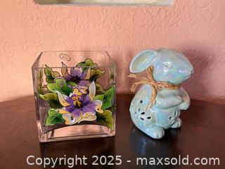 MaxSold Auction: Vintage Handmade Glass Floral Votive Holder & EASTER CERAMIC BUNNY HIGH FRAGRANCE SACHET - San Francisco (California, USA) SELLER MANAGED Estate Sale Online Auction - Kenwood Way