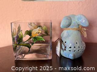 MaxSold Auction: Vintage Handmade Glass Floral Votive Holder & EASTER CERAMIC BUNNY HIGH FRAGRANCE SACHET - San Francisco (California, USA) SELLER MANAGED Estate Sale Online Auction - Kenwood Way