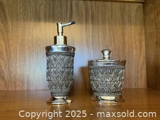 MaxSold Auction: Vintage Heart Soap Dispenser and Cotton Ball Holder  - San Francisco (California, USA) SELLER MANAGED Estate Sale Online Auction - Kenwood Way