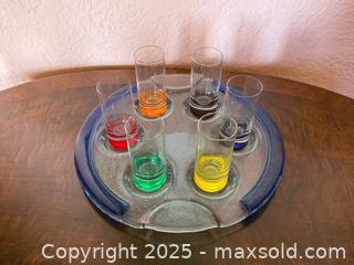 MaxSold Auction: Vintage Italian IVAT Art Glass Shot Glass Set with Fused Tray - San Francisco (California, USA) SELLER MANAGED Estate Sale Online Auction - Kenwood Way