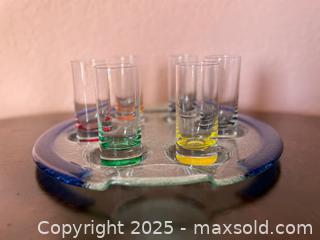 MaxSold Auction: Vintage Italian IVAT Art Glass Shot Glass Set with Fused Tray - San Francisco (California, USA) SELLER MANAGED Estate Sale Online Auction - Kenwood Way