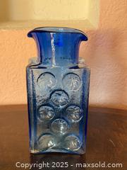 MaxSold Auction: Vintage MCM Blenko 6812 Turquoise Glass Joel Myer Pinwheel Double Spout Pitcher - San Francisco (California, USA) SELLER MANAGED Estate Sale Online Auction - Kenwood Way