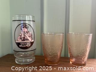 MaxSold Auction: Vintage Pepsi-Cola Glass and Pink Glasses  - San Francisco (California, USA) SELLER MANAGED Estate Sale Online Auction - Kenwood Way