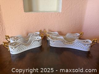 MaxSold Auction: Vintage Swan Flatware Holders: Porcelain Treasures Set with Gold Accents - San Francisco (California, USA) SELLER MANAGED Estate Sale Online Auction - Kenwood Way
