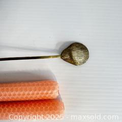 MaxSold Auction: Brass candle snuffer with shell handle end - coral beeswax candles - Toronto (Ontario, Canada) SELLER MANAGED Reseller Online Auction - Greengrove Crescent