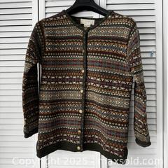 MaxSold Auction: Otsar Fair Isle / Nordic pattern button front cardigan - S - Toronto (Ontario, Canada) SELLER MANAGED Reseller Online Auction - Greengrove Crescent