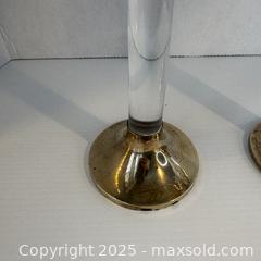 MaxSold Auction: Pair vintage lucite, brass candle holders - Toronto (Ontario, Canada) SELLER MANAGED Reseller Online Auction - Greengrove Crescent
