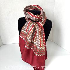 MaxSold Auction: Rectangular Geometric Trellis Silk Scarf with Solid Border - Toronto (Ontario, Canada) SELLER MANAGED Reseller Online Auction - Greengrove Crescent