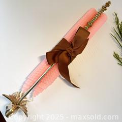 MaxSold Auction: Vintage Brass angel candle snuffer with pair of pink beeswax candles - Toronto (Ontario, Canada) SELLER MANAGED Reseller Online Auction - Greengrove Crescent