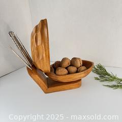 MaxSold Auction: Vintage Wooden Nut Shaped Nut Bowl with cracker and picks - Toronto (Ontario, Canada) SELLER MANAGED Reseller Online Auction - Greengrove Crescent