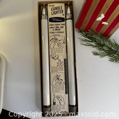 MaxSold Auction: Vtg MCM 12"  Milbern Chrome Lighter Fluid Burning Candle Tapers - Toronto (Ontario, Canada) SELLER MANAGED Reseller Online Auction - Greengrove Crescent