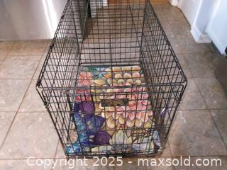 MaxSold Auction: Metal dog crate with pad - Covington (Georgia, USA) SELLER MANAGED Downsizing Online Auction - Queensland Lane