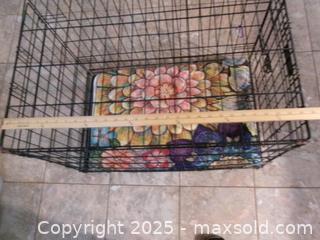 MaxSold Auction: Metal dog crate with pad - Covington (Georgia, USA) SELLER MANAGED Downsizing Online Auction - Queensland Lane