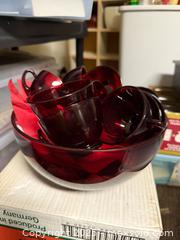 MaxSold Auction: Ruby Royal Punch Bowl and Cups MCM  - Lower Moreland Township (Pennsylvania, USA) SELLER MANAGED Estate Sale Online Auction -  Huntingdon Pike (CONDO)                      