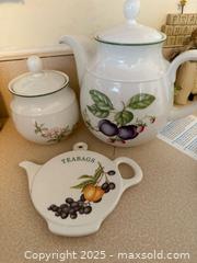 MaxSold Auction: Tea Pot and Sugar container and tea bag rest - Lower Moreland Township (Pennsylvania, USA) SELLER MANAGED Estate Sale Online Auction -  Huntingdon Pike (CONDO)                      
