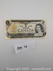 MaxSold Auction: 1973 One Dollar Canadian Bill (circulated)  - Langley (British Columbia, Canada) SELLER MANAGED Reseller Online Auction - 68 Avenue