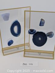 MaxSold Auction: Brilliant Blue Agate Slice Specimen Displays (2 Displays) - Langley (British Columbia, Canada) SELLER MANAGED Reseller Online Auction - 68 Avenue