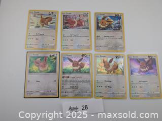 MaxSold Auction: Eevee Holo Card Collection (7 Cards) Pokemon TCG  - Langley (British Columbia, Canada) SELLER MANAGED Reseller Online Auction - 68 Avenue