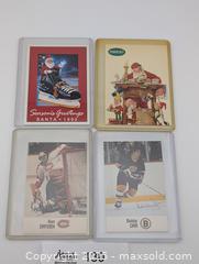 MaxSold Auction: NHL Hockey 4 Card Lot: Vintage Ken Dryden, Bobby Orr & rare Santa cards - Langley (British Columbia, Canada) SELLER MANAGED Reseller Online Auction - 68 Avenue