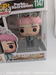 MaxSold Auction: Park & Recreation Andy Character Funko Pops x2  - Langley (British Columbia, Canada) SELLER MANAGED Reseller Online Auction - 68 Avenue