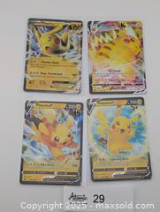 MaxSold Auction: Pikachu Card Collection (4 total) Pokemon TCG  - Langley (British Columbia, Canada) SELLER MANAGED Reseller Online Auction - 68 Avenue