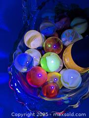 MaxSold Auction: Red/Orange UV Reactive Marbles in Crystal Basket - Langley (British Columbia, Canada) SELLER MANAGED Reseller Online Auction - 68 Avenue