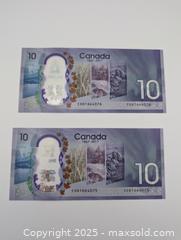MaxSold Auction: Uncirculated Canada 1817-2017 $10 Dollar Commemorative Bill x2  - Langley (British Columbia, Canada) SELLER MANAGED Reseller Online Auction - 68 Avenue