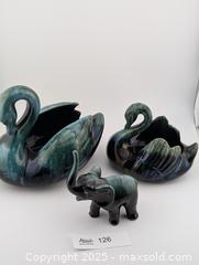 MaxSold Auction: Vintage Blue Mountain Pottery Swan Planters & Elephant  - Langley (British Columbia, Canada) SELLER MANAGED Reseller Online Auction - 68 Avenue