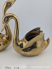 MaxSold Auction: Vintage Brass Swan Planter Set Of 2 -Made In Korea  - Langley (British Columbia, Canada) SELLER MANAGED Reseller Online Auction - 68 Avenue