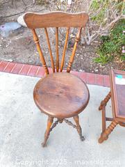 MaxSold Auction: Antique Claw And Ball Windsor Piano Stool &#38; Side Table - Thousand Oaks (California, USA) PARTNER MANAGED Estate Sale Online Auction - Saxon Place