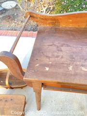 MaxSold Auction: Antique Wood Washstand Side Table, Basket, &#38; Stool - Thousand Oaks (California, USA) PARTNER MANAGED Estate Sale Online Auction - Saxon Place