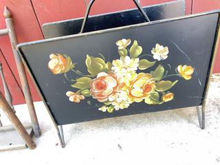 MaxSold Auction: Black Metal Hand-Painted Toleware Magazine Rack and More - Thousand Oaks (California, USA) PARTNER MANAGED Estate Sale Online Auction - Saxon Place