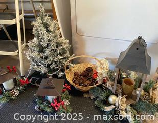 MaxSold Auction: Holiday Metal Candle Lanterns, Mini Tree, & Basket of Pinecones - Thousand Oaks (California, USA) PARTNER MANAGED Estate Sale Online Auction - Saxon Place