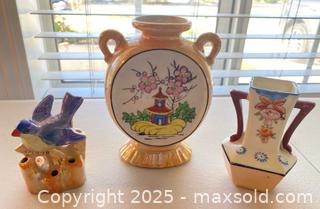 MaxSold Auction: Lusterware Bluebird Flower Frog & Small Vases - Thousand Oaks (California, USA) PARTNER MANAGED Estate Sale Online Auction - Saxon Place