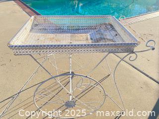 MaxSold Auction: Mid Century Vintage Metal Bar Cart or Serving Table - Thousand Oaks (California, USA) PARTNER MANAGED Estate Sale Online Auction - Saxon Place