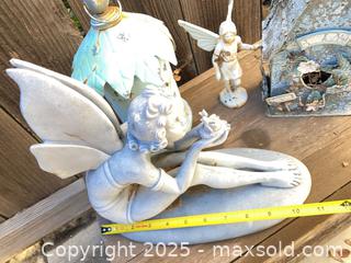 MaxSold Auction: Outdoor Garden Pixie Fairy Figurines on Wood Bench - Thousand Oaks (California, USA) PARTNER MANAGED Estate Sale Online Auction - Saxon Place