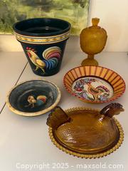 MaxSold Auction: Rooster Decor and Carnival Glass Hen - Thousand Oaks (California, USA) PARTNER MANAGED Estate Sale Online Auction - Saxon Place