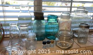 MaxSold Auction: Vintage Blue Ball Jar and Glass Canisters - Thousand Oaks (California, USA) PARTNER MANAGED Estate Sale Online Auction - Saxon Place