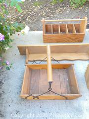 MaxSold Auction: Wood Slat Baskets, Stool, &#38; Shelf - Thousand Oaks (California, USA) PARTNER MANAGED Estate Sale Online Auction - Saxon Place