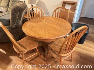 MaxSold Auction: Solid Wood Table with Leaf and Chairs - Kingston (Ontario, Canada) SELLER MANAGED Estate Sale Online Auction -  Norwest Road