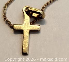 MaxSold Auction: Necklace with Cross Pendant, Likely 10K–14K Yellow Gold - Barrie (Ontario, Canada) SELLER MANAGED Downsizing Online Auction - Oakley Park Square