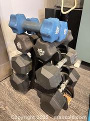 MaxSold Auction: Hand Weight set + rack - Toronto (Ontario, Canada) SELLER MANAGED Downsizing Online Auction - Byron Avenue