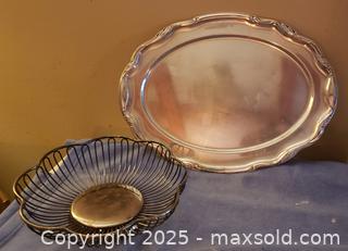 MaxSold Auction: Silver serving tray and bread basket - Toronto (Ontario, Canada) SELLER MANAGED Estate Sale Online Auction - Vanevery Street