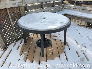 MaxSold Auction: Table and Cast Metal Stand  - Brampton (Ontario, Canada) PARTNER MANAGED Estate Sale Online Auction - Roehampton Crescent