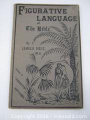 MaxSold Auction: Old 1888 Figurative Language of The Bible by James Neil M.A. 47 Pages - Esquimalt (British Columbia, Canada) SELLER MANAGED Downsizing Online Auction - Yarrow Place