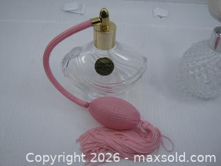 MaxSold Auction: Old Crystal Glass Perfume Atomizer Bottles x 2 - Esquimalt (British Columbia, Canada) SELLER MANAGED Downsizing Online Auction - Yarrow Place