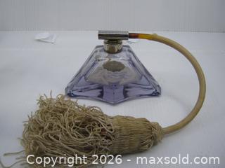 MaxSold Auction: Old Echt Kristall Purple Crystal Glass Perfume Atomizer Bottle - Esquimalt (British Columbia, Canada) SELLER MANAGED Downsizing Online Auction - Yarrow Place