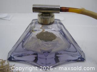MaxSold Auction: Old Echt Kristall Purple Crystal Glass Perfume Atomizer Bottle - Esquimalt (British Columbia, Canada) SELLER MANAGED Downsizing Online Auction - Yarrow Place