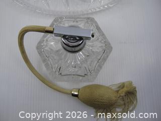 MaxSold Auction: Old Glass Crystal Perfume Atomizer, Bottle & Dish - Esquimalt (British Columbia, Canada) SELLER MANAGED Downsizing Online Auction - Yarrow Place